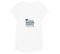 Demandez-Moi à Propos de Medicare : I Speak Medicare Fluently T-Shirt, Fille, Blanc, S