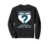 Demandez-Moi à Propos de Medicare - I've Got Answers! Sweatshirt, Unisexe pour Adultes, Noir, M