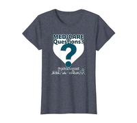 Demandez-Moi à Propos de Medicare - I've Got Answers! T-Shirt, Femme, Bleu Chiné, L