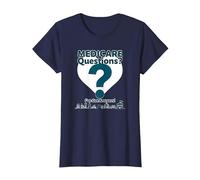 Demandez-Moi à Propos de Medicare - I've Got Answers! T-Shirt, Femme, Bleu Marine, XS