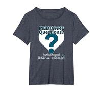 Demandez-Moi à Propos de Medicare - I've Got Answers! T-Shirt, Femme Grandes Tailles, Bleu Chiné, 5X