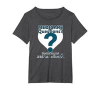 Demandez-Moi à Propos de Medicare - I've Got Answers! T-Shirt, Femme Grandes Tailles, Chiné Foncé, 2X