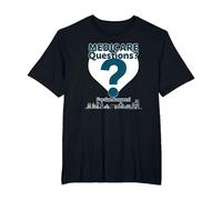 Demandez-Moi à Propos de Medicare - I've Got Answers! T-Shirt, Homme Grandes Tailles, Noir, 5X Tall
