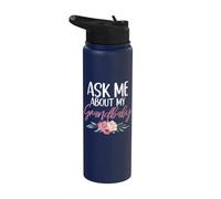 Demandez-moi à propos de mon grand-bébé nouvelle grand-mère Stainless Steel Insulated Water Bottle