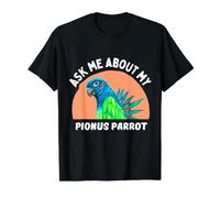 Demandez-Moi Mon Perroquet à tête Bleue T-Shirt Graphique avec Valeur, Homme, Noir, M