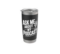 Demandez-moi sur mon podcast pour les amateurs de podcast Gobelet isotherme en acier inoxydable double paroi