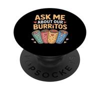 Demandez-Moi sur nos Burritos drôle PopSockets PopGrip Adhésif