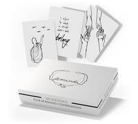 Demandu (Version FRANÇAISE Jeu de Cartes pour de Bonnes Conversations | Motifs artistiques | Jeu pour Couples, Amis & Famille | Line Art | 100 Questions | Cadeau créatif pour Anniversaire