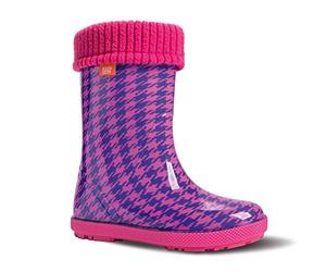 Demar Bottes en Caoutchouc rembourrées pour Enfant Hawaï Lux - Rose - Pepita Pink,