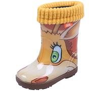 demar. Hawai Lux Bottes en caoutchouc doublées pour enfant - Orange - girafe, 32/33 EU