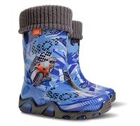 Demar Lux Bottes de pluie doublées en caoutchouc avec chaussettes intérieures pour fille et garçon, Moto, 24/25 EU