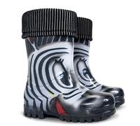 Demar LUX Bottes de pluie en caoutchouc doublées avec chaussettes intérieures pour fille garçon, zébré, 24/25 EU