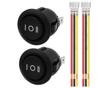 Démarrage Commutateur Interrupteur à bascule rond marche/arrêt modifié pour moto et bateau, avec fils, pour automobile, Marine, trois positions Ignition Starter pour Voiture(Tybe A 2PCS)
