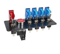 Démarrage Commutateur Panneau lumineux à bascule 12V, démarreur de voiture de course, allumage, démarrage et arrêt, bouton poussoir, indicateur LED, ATV Ignition Starter pour Voiture(Blue)