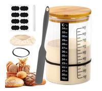 Démarreur à levain - Kit de fermentation de cuisine avec large ouverture, grattoir en silicone, accessoire de cuisson multifonction pour la maison, convient pour la conservation et le stockage