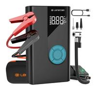 Démarreur batterie voiture avec compresseur d'air, Démarreur de batterie 1500A (jusqu'à 7L essence ou 4L diesel) Gonfleur de pneus 150PSI, Démarreur de voiture 12V avec chargeur de batterie rapide 3.0