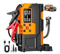 Demarreur Batterie Voitures 6500A 26800mAh, Booster Batterie Voiture avec Gonfleur 150 PSI(Toute Voiture 12V), Booster Batterie a Lumière/Affichage/Charge Rapide, Booster Voitures Batterie Démarrage
