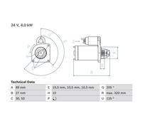 BOSCH 0 986 021 190 Démarreur