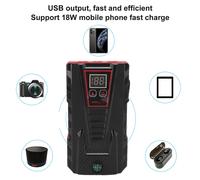 Démarreur de batterie de voiture 12 V 15 000 mAh avec lampe de poche LED de charge USB pour moteurs essence 6,0 L et moteurs diesel 5,5 L Rouge