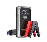 Démarreur de Batterie de Voiture 5000A - Démarreur Portable pour Moteurs Essence 7.0L ou Diesel 5.5L - Pinces de Batterie Incluses - Charge Rapide USB & Lampe LED d'urgence (D06)