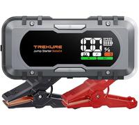 Démarreur de batterie de voiture de 6 000 A, booster de démarrage de voiture avec 65 W, charge rapide, câbles cavaliers étendus et 600 lumens, démarreur d'urgence pour voiture (tous les moteurs