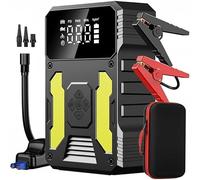 Démarreur de batterie portable 3 000 A pour voiture, équipé d'un compresseur d'air de 150 psi, de 3 lampes de poche LED, d'une charge rapide, d'une fonction de booster de batterie 4 en 1 et d'une