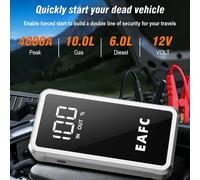 Démarreur de batterie portable 4000A, power bank pour voiture, démarreur d'urgence pour véhicules 12V, compatible essence 10.0L et diesel 6.0L 2000A Ordinary Box