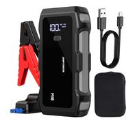 Démarreur de batterie portable, 8000 mAh 12 V Booster Pack pour berlines et SUV, urgences, source lumineuse à 3 modes, alimentation motoneige et tracteur