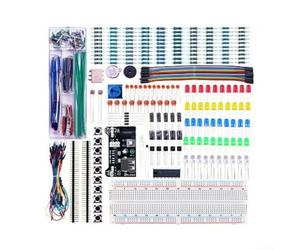 Démarreur de composants électroniques de base avec 830 points d'attache et module d'alimentation pour projets Arduino dans une boîte de rangement