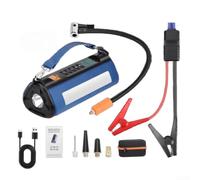 Démarreur de démarrage avec compresseur d'air 6000 mAh portable pour booster de batterie, gonfleur de pneu, jauge numérique, lumière LED pour véhicules 12 V, SUV, moto, kit 22 x 9 x 9 cm (6000 mAh)