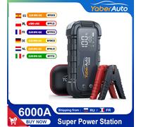 Démarreur de saut 6000A 150W DC PD45W, chargeur de batterie de voiture, écran LED 3.3, 600 Lumens, lampe de poche, chargeur de batterie, dispositif de Super démarrage 6000A Jump Starter