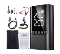 Démarreur de Saut de Voiture, Pompe à Air Portable, Batterie de Secours, lumière LED 12V, pour Voitures, Motos, vélos (6000 mAh, Clips ordinaires)