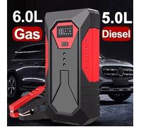 Démarreur de Saut de Voiture Portable 800A Dispositif de Démarrage Essence Diesel 12V avec Lamp LED Booster D'urgence pour Voiture