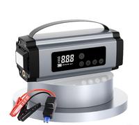 Démarreur de voiture 600 A Compresseur d'air portable 150 PSI Gonfleur de pneu avec lumière LED USB-C Power Bank pour véhicules 12 V Gris argenté (8000 mAh)