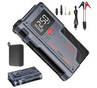 Démarreur De Voiture - Cavalier De Voiture 120 W, Booster De Batterie D'urgence, Système D'alimentation À Écran Numérique LED, Boîte De Saut De Gonfleur Compacte ABS, Dispositif De Sécurité Multifonct