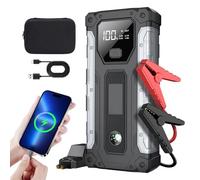 Démarreur de voiture portable - Booster de batterie 12 V, unité de démarrage de moteur haute puissance, banque d'alimentation d'urgence compacte, sortie de charge rapide, protection de pince sûre | Vé