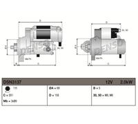 Démarreur DENSO DSN3137 pour BMW 1 (E87) 2 2004-2011