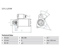 BOSCH 0 986 019 940 Démarreur
