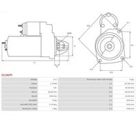 Démarreur Rotation dans le sens des aiguilles d'une montre S0186PR AS-PL