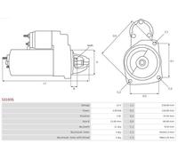 Démarreur Rotation dans le sens des aiguilles d'une montre S3193S AS-PL