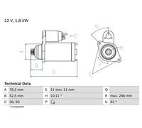 Bosch Démarreur 0 986 016 980 – Réf. BSH 0 986 016 980