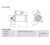 BOSCH 0 986 019 890 Démarreur