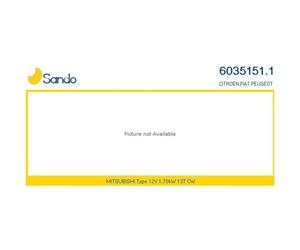 Démarreur Sando 6035151.1 pour Mitsubishi Hyundai Citroën/peugeot