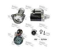 Démarreur Sidat S12VA0108A2 pour Hyundai Kia