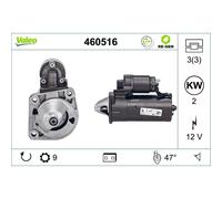 Démarreur Starter 12 V 2 kW 9 Dents VALEO Pour U.A. FORD FOCUS
