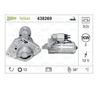VALEO-438269-Démarreur-Puissance nominale [kW] : 2 - Stop & Start : OUI - Nombre de dents : - - Voltage [V] : 12 - Sens de rotation : SENS HORLOGE