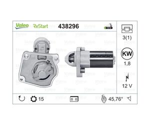 Démarreur VALEO ORIGINS NEW STOP&START VALEO 438296