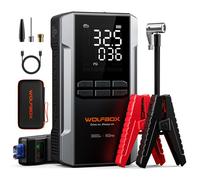 Démarreur Voiture avec Compresseur d’Air 3000A WOLFBOX 16000mAh 160PSI, Booster 12V pour 8L Essence 6L Diesel, 65W