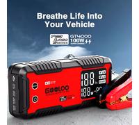 Démarreur Voiture GOOLOO GT4000 100W 4000A Booster Batterie 12V Power Bank USB-C