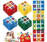 Demarsen Lot de 24 jeux Tic Tac Toe en feutre, multicolore, jouet éducatif pour anniversaire, fête des enfants, maison, école